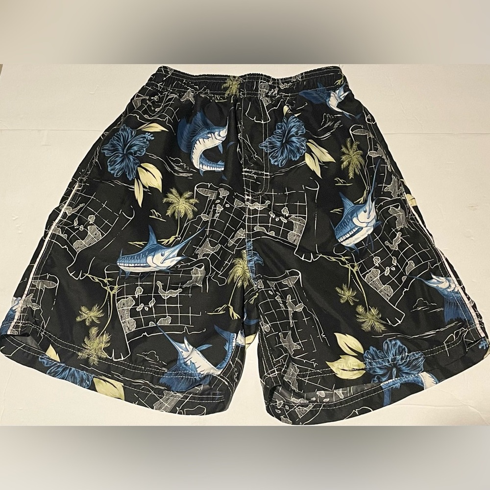 Puritan Men’s Black Sailfish Swim Trunks Shorts Size S Mesh Lining